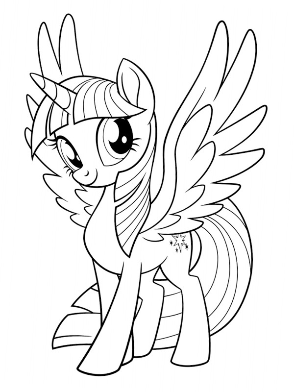 Online coloring book: Twilight Sparkle with wings up coloring page